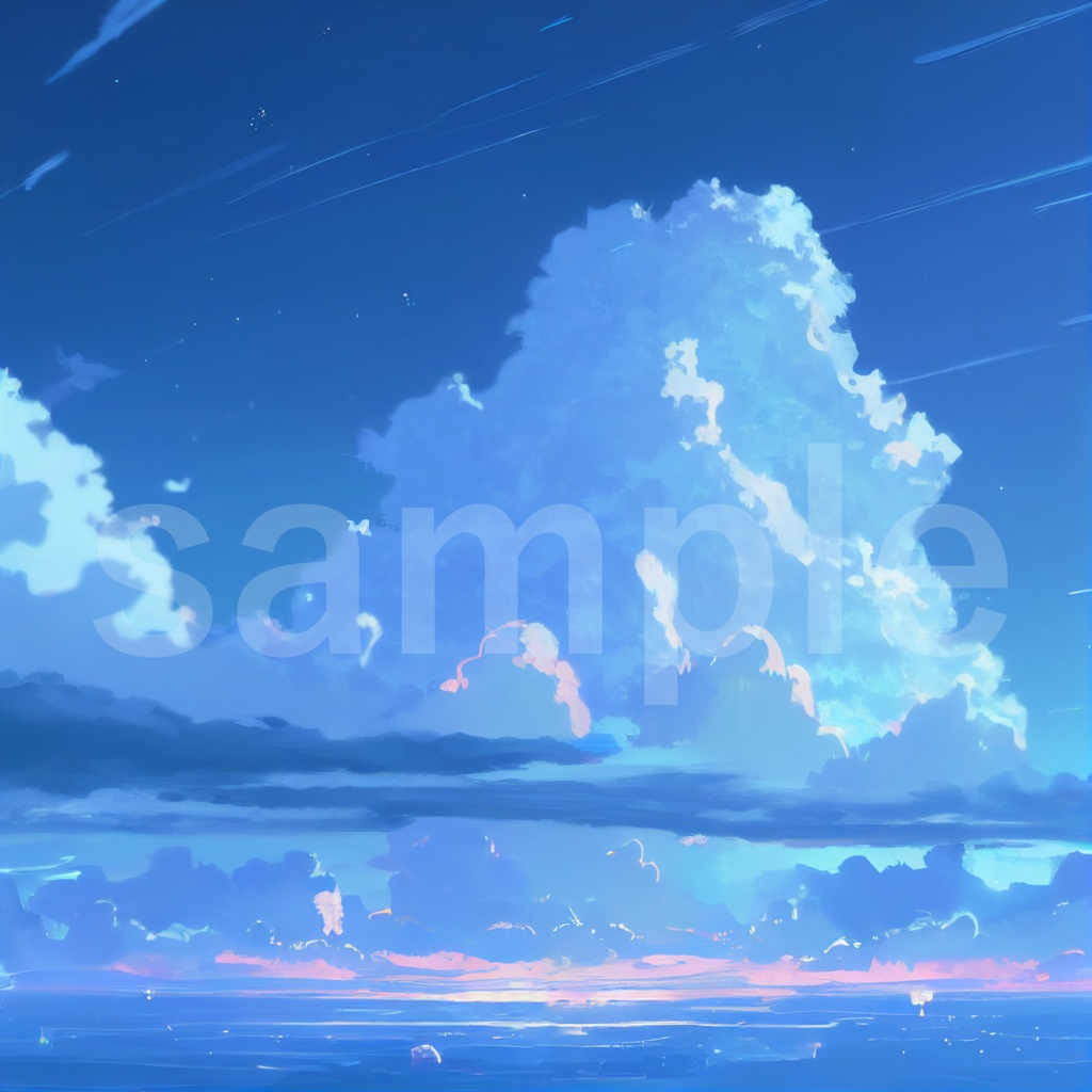 アニメ風な空のイラスト背景素材 8枚セット