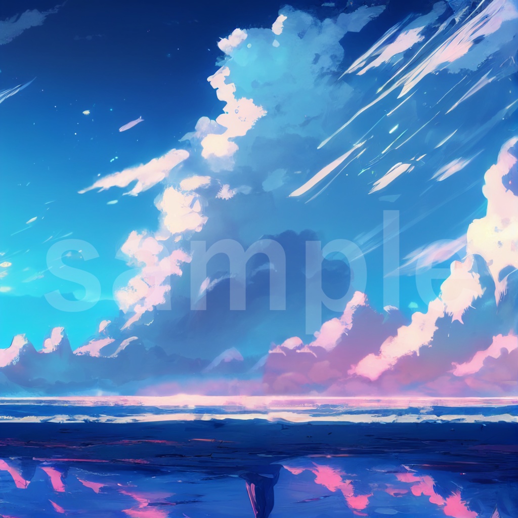 アニメ風な空のイラスト背景素材 8枚セット