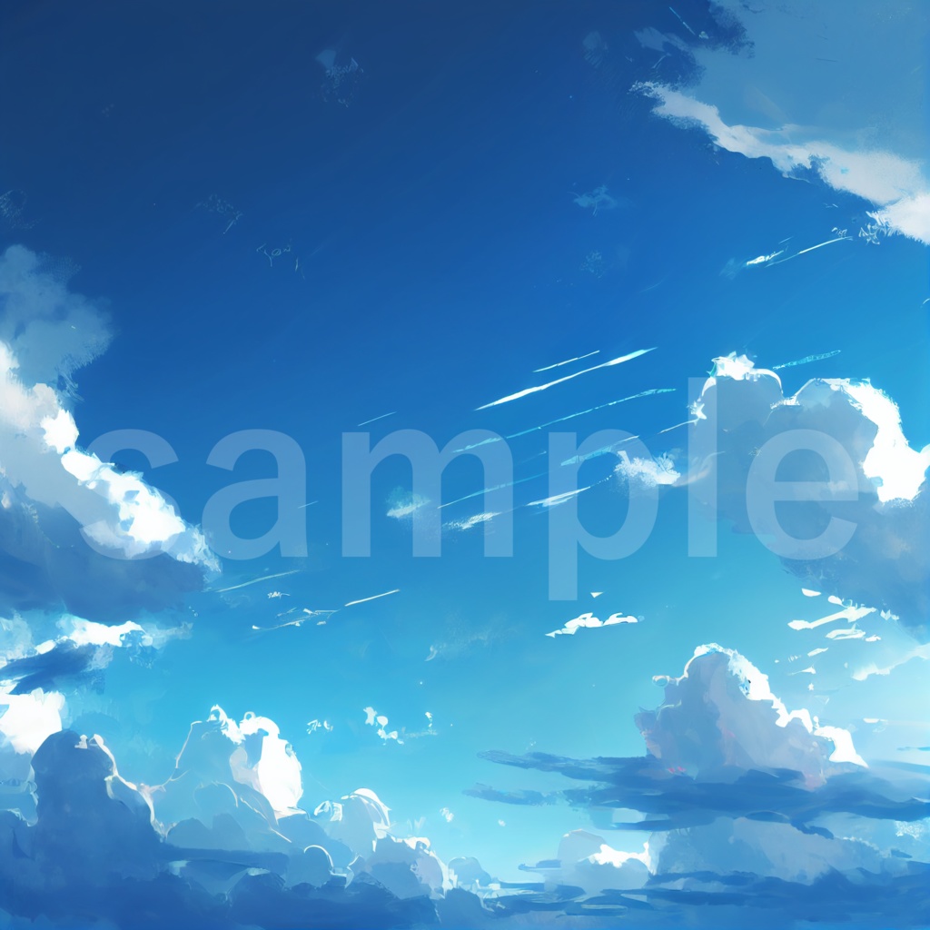 アニメ風な空のイラスト背景素材 8枚セット