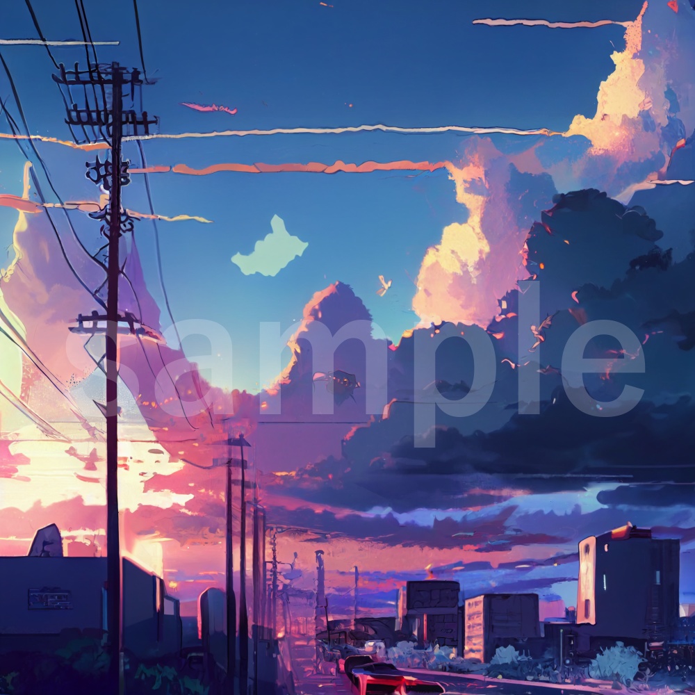 アニメ風ドラマチックな空のイラスト背景素材 8枚セット