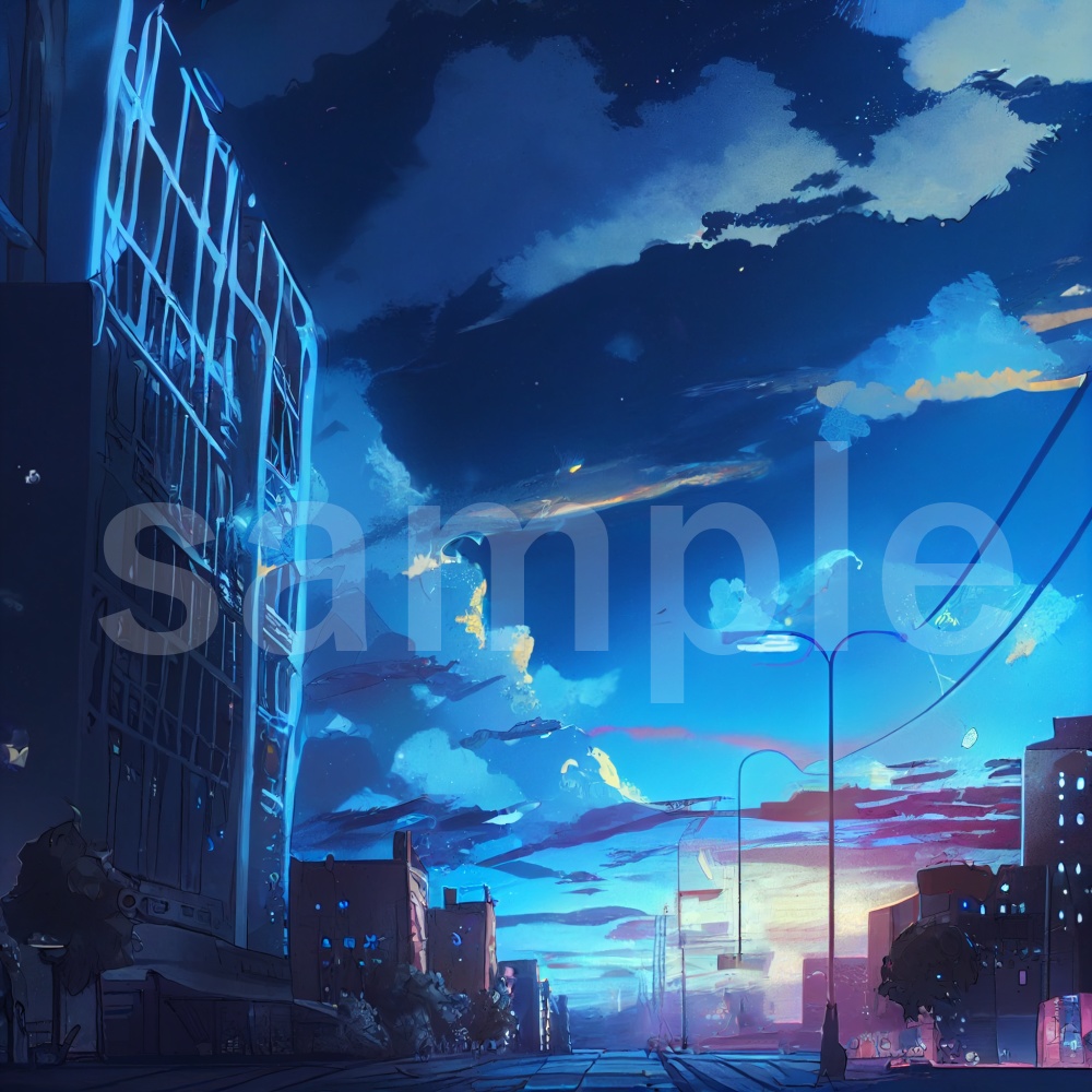 アニメ風ドラマチックな空のイラスト背景素材 8枚セット