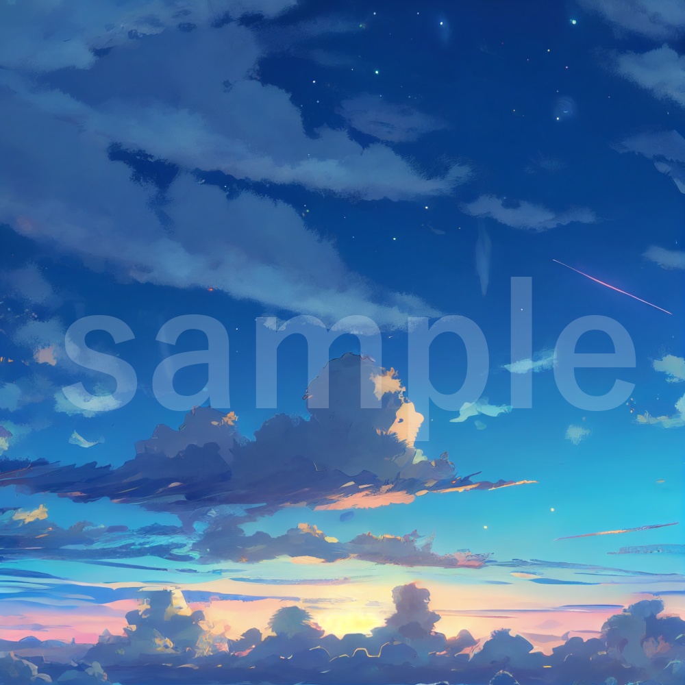 アニメ風ドラマチックな空のイラスト背景素材 8枚セット Ku Kan Booth