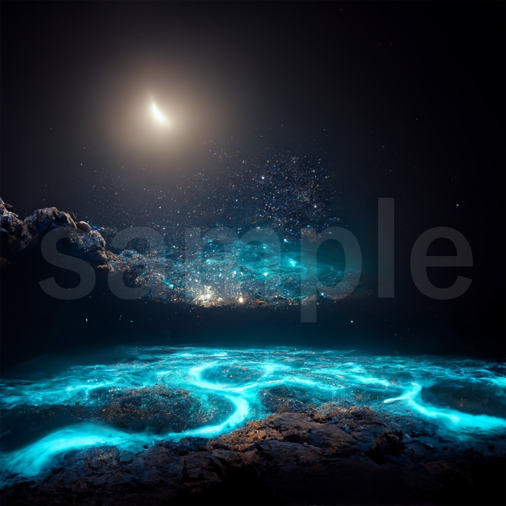 深い夜空のイラスト背景素材 8枚セット