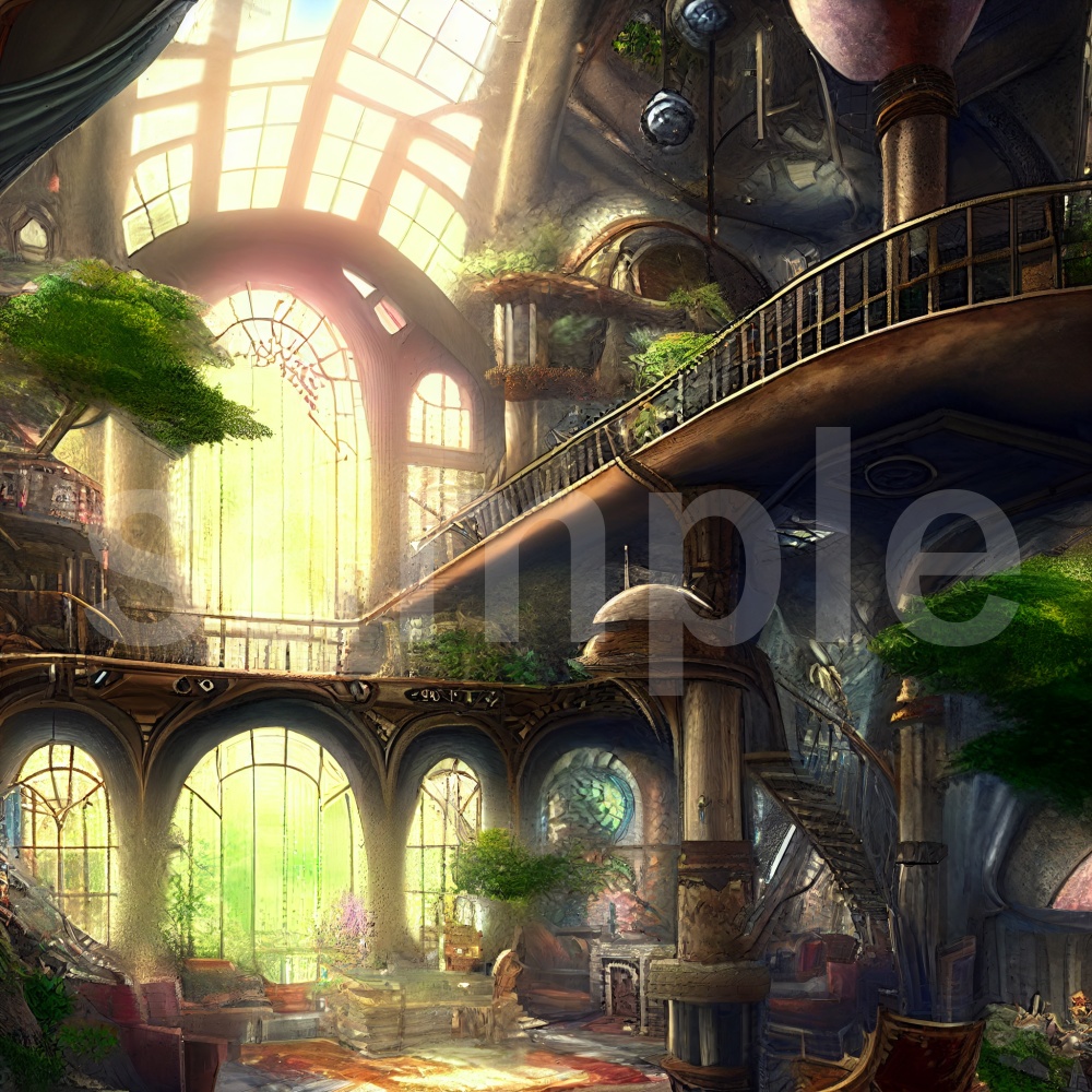 絵本風 幻想的な建物のイラスト背景素材 8枚セット