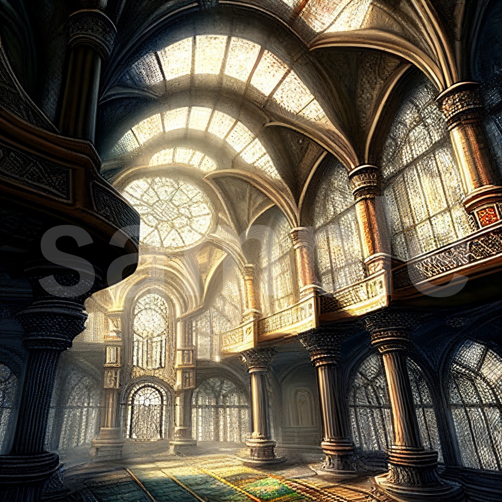 絵本風 幻想的な建物のイラスト背景素材 8枚セット