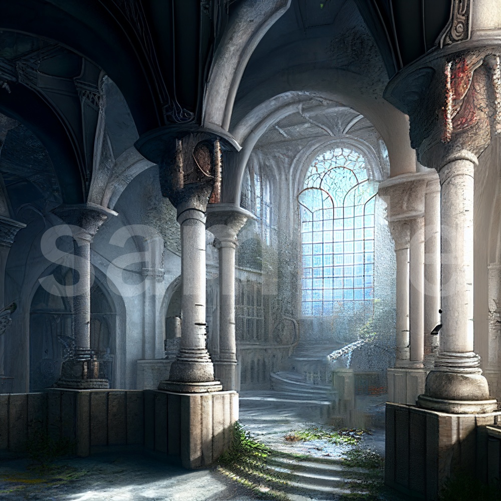 絵本風 幻想的な建物のイラスト背景素材 8枚セット