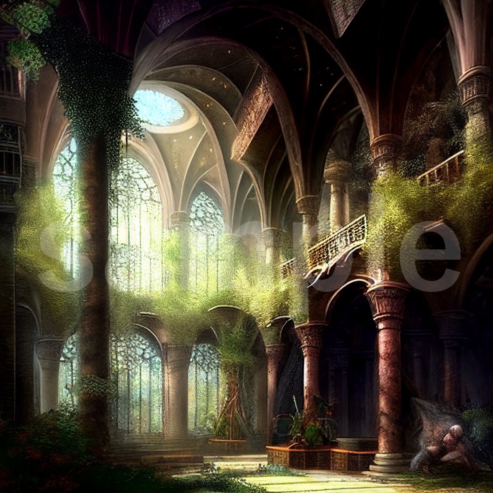 絵本風 幻想的な建物のイラスト背景素材 8枚セット