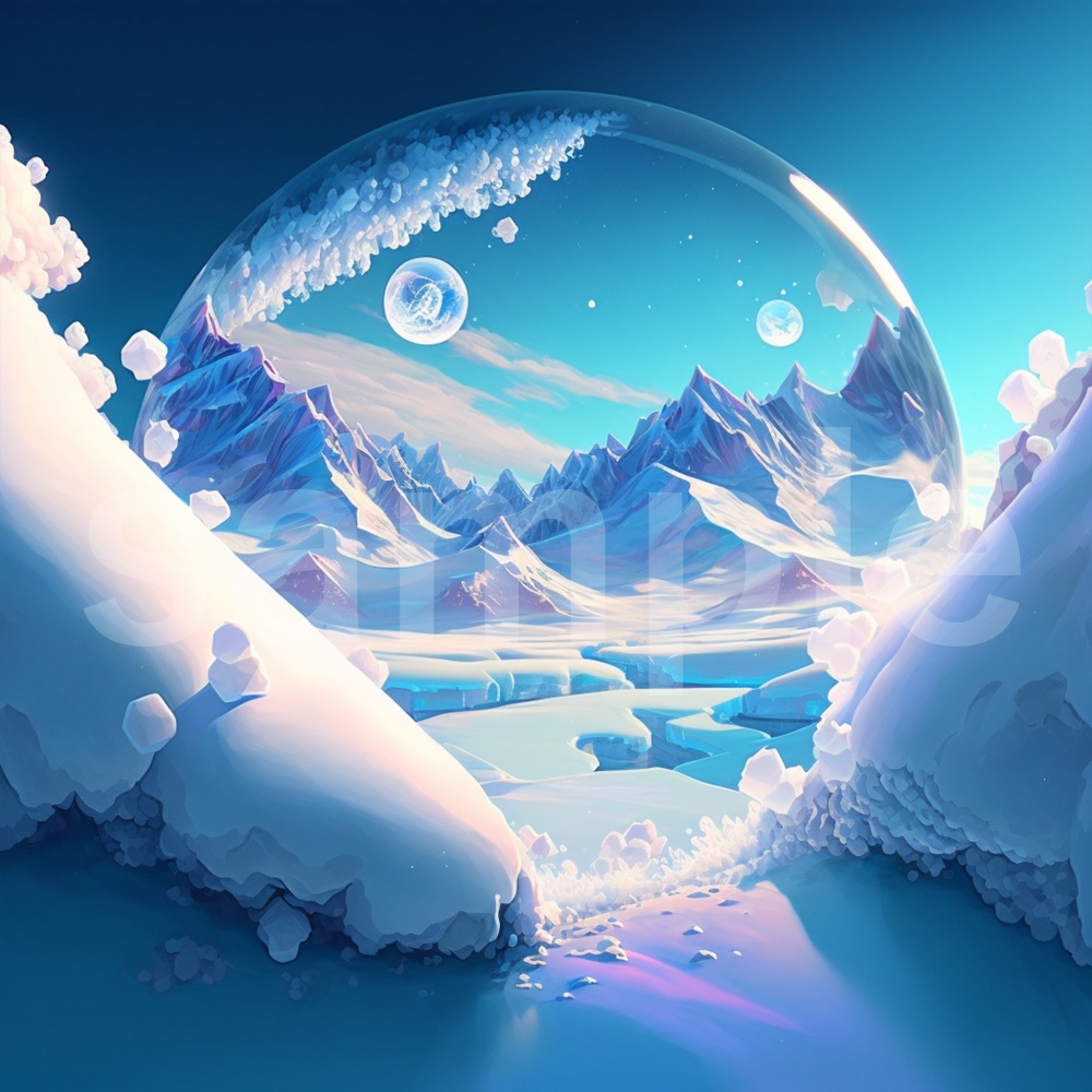 アニメ風な雪景色のイラスト背景素材 8枚セット