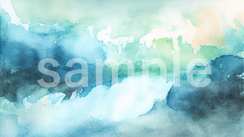 寒色系の水彩風背景素材 5色セット