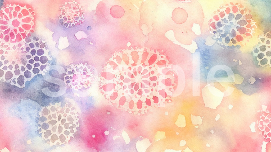 暖色系の水彩風背景素材 5色セット