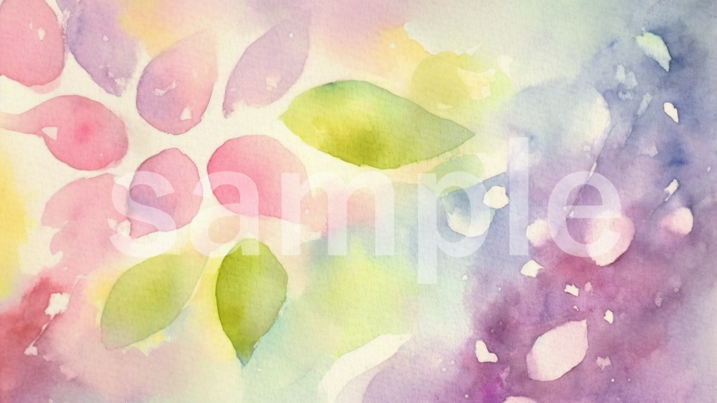 暖色系の水彩風背景素材 5色セット