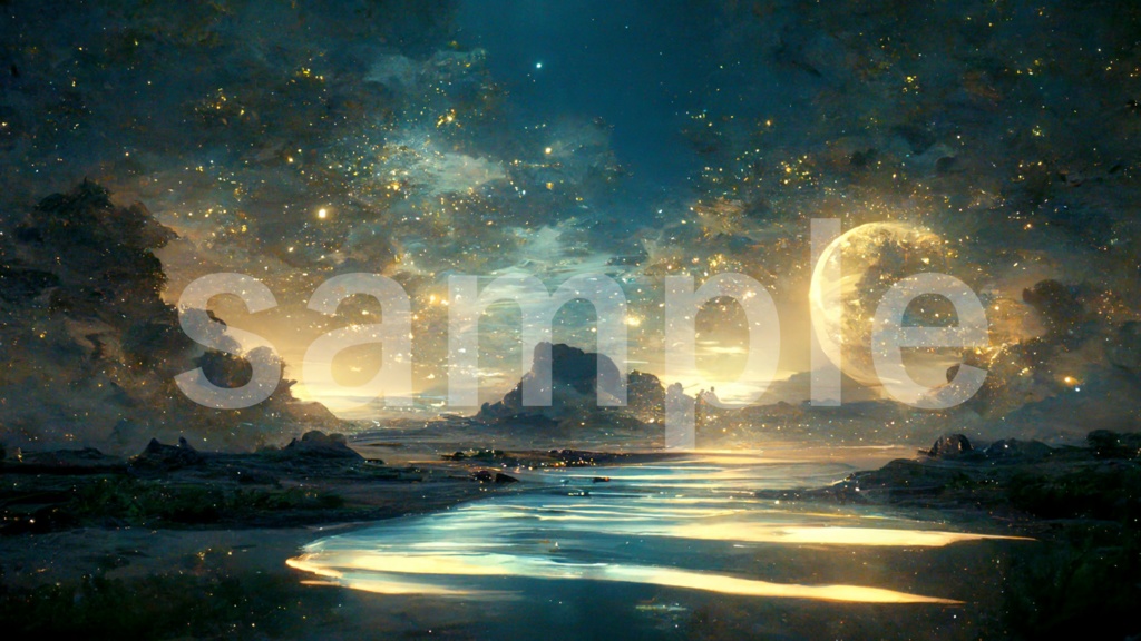 煌めく夜空のイラスト背景素材 5枚セット