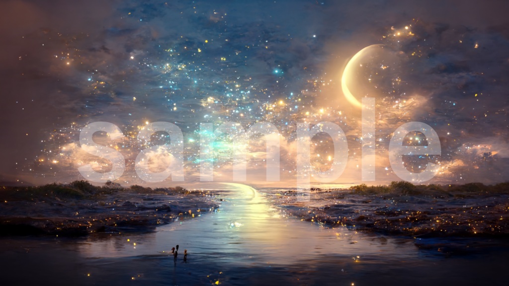 煌めく夜空のイラスト背景素材 5枚セット