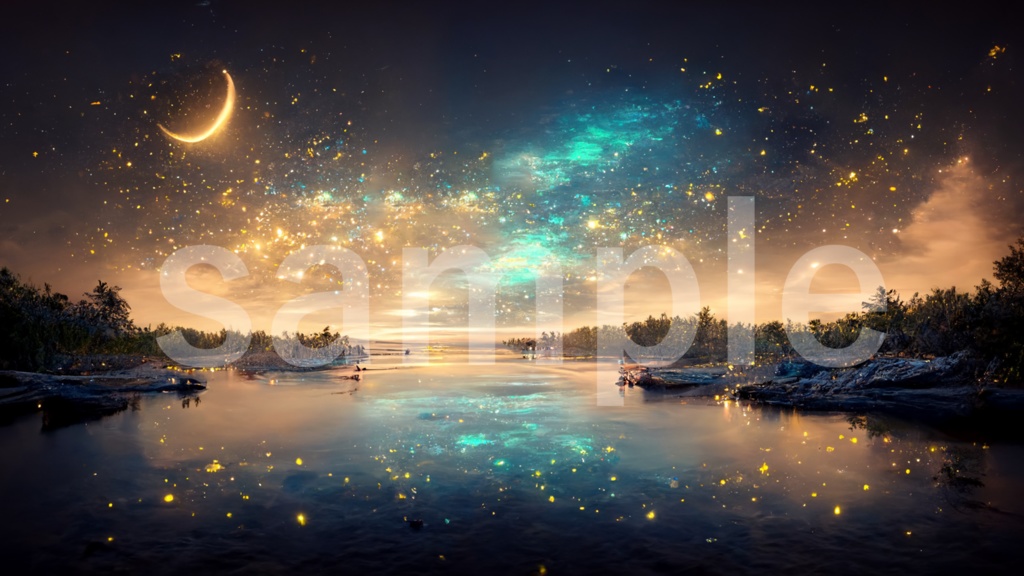 煌めく夜空のイラスト背景素材 5枚セット