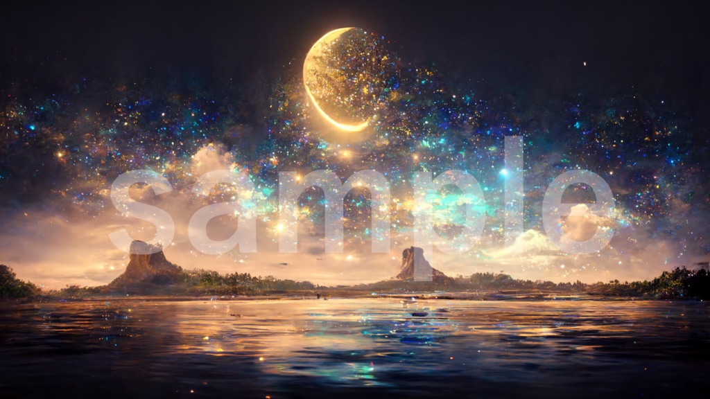 煌めく夜空のイラスト背景素材 5枚セット