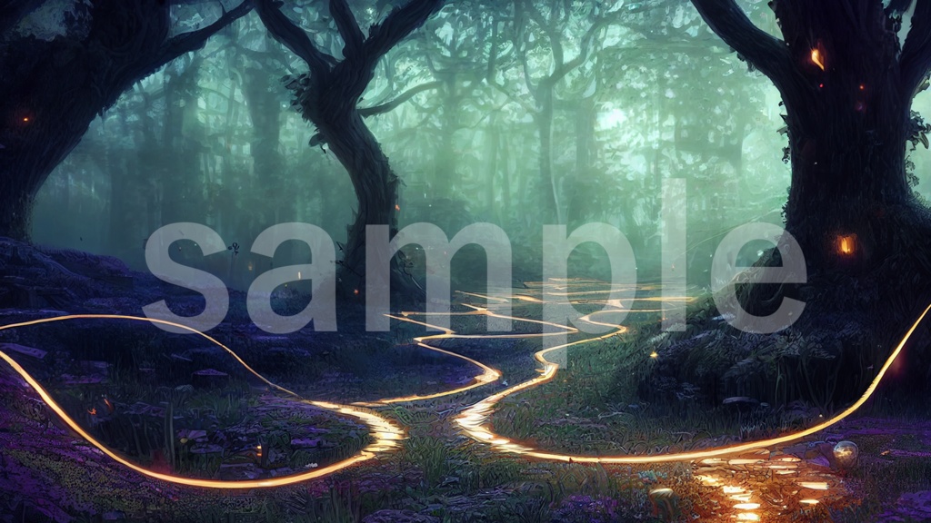 ファンタジーな森の背景素材 7枚セット