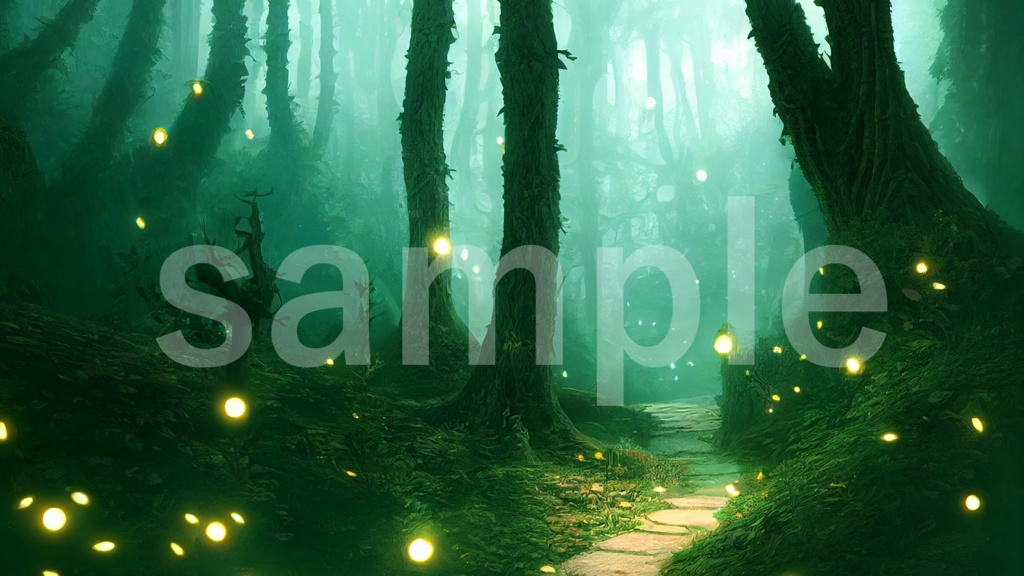 ファンタジーな森の背景素材 7枚セット