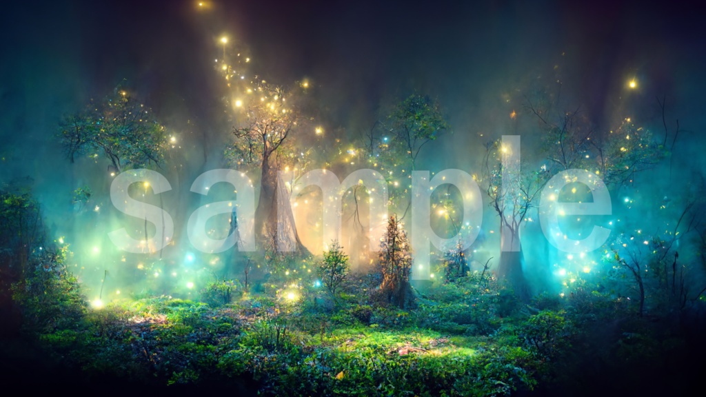 輝く森の背景素材 5枚セット