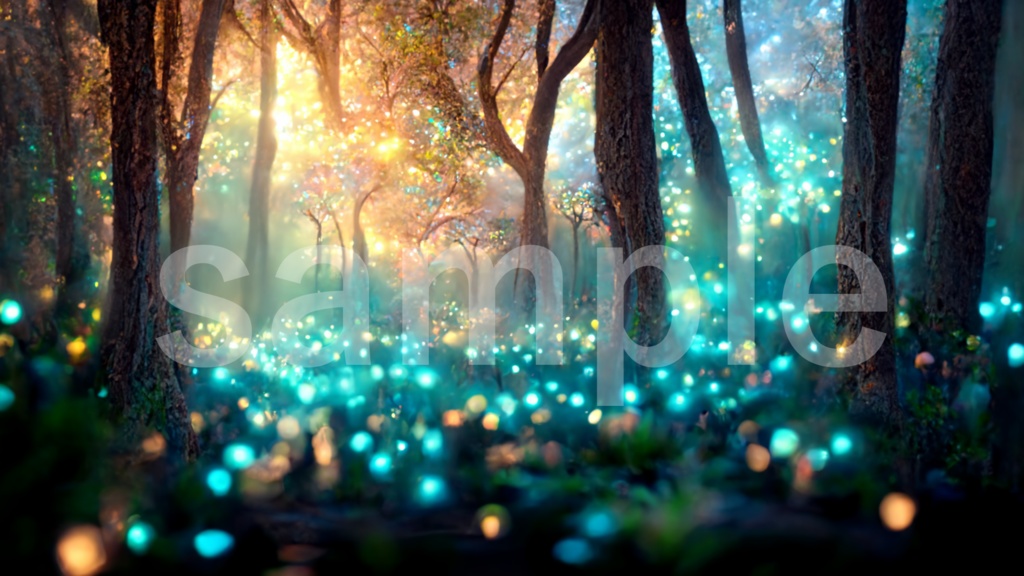 輝く森の背景素材 5枚セット