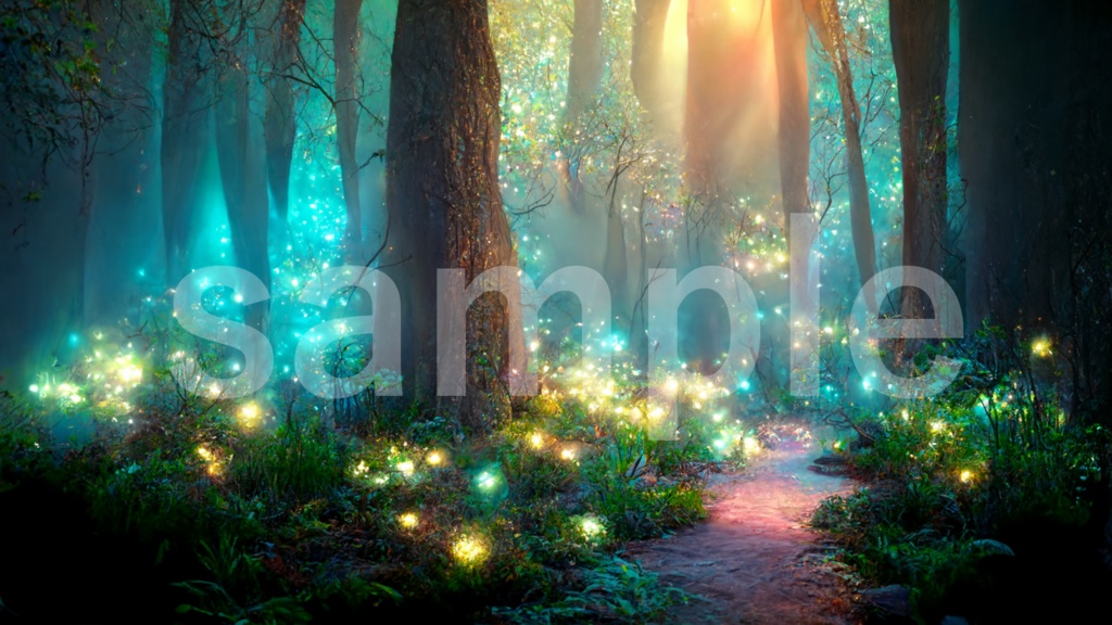 輝く森の背景素材 5枚セット