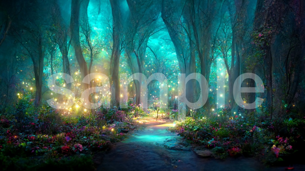 輝く森の背景素材 5枚セット