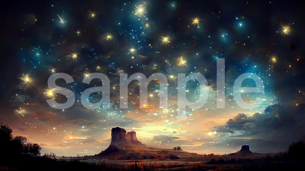 鮮やかな夜空の背景素材 8枚セット