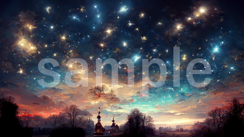 鮮やかな夜空の背景素材 8枚セット