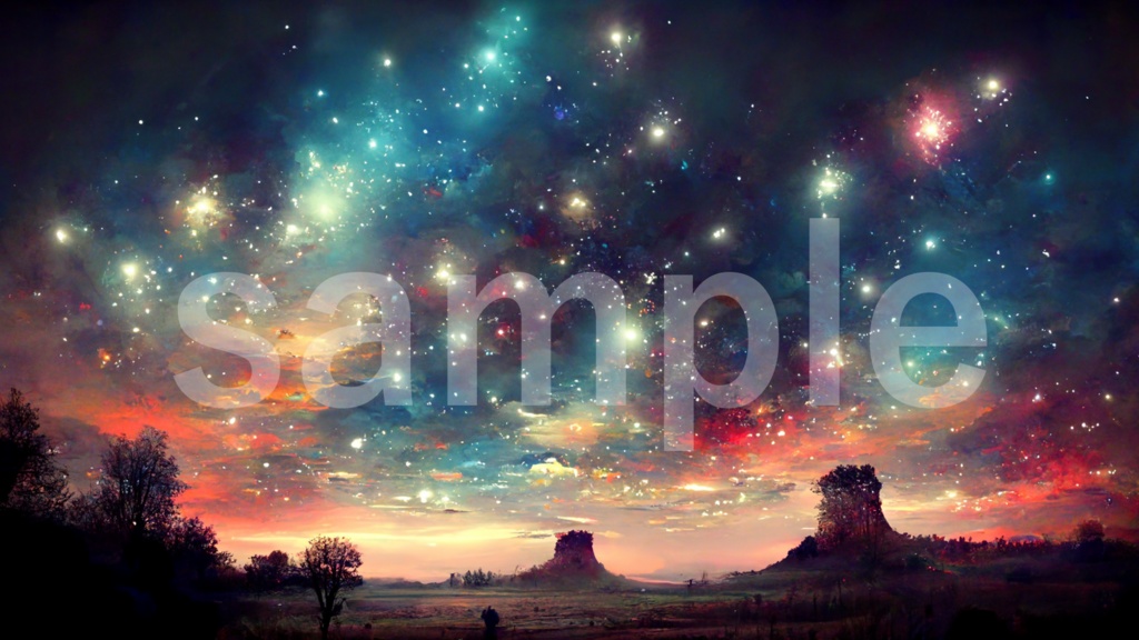 鮮やかな夜空の背景素材 8枚セット