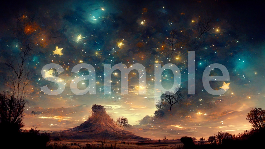 鮮やかな夜空の背景素材 8枚セット