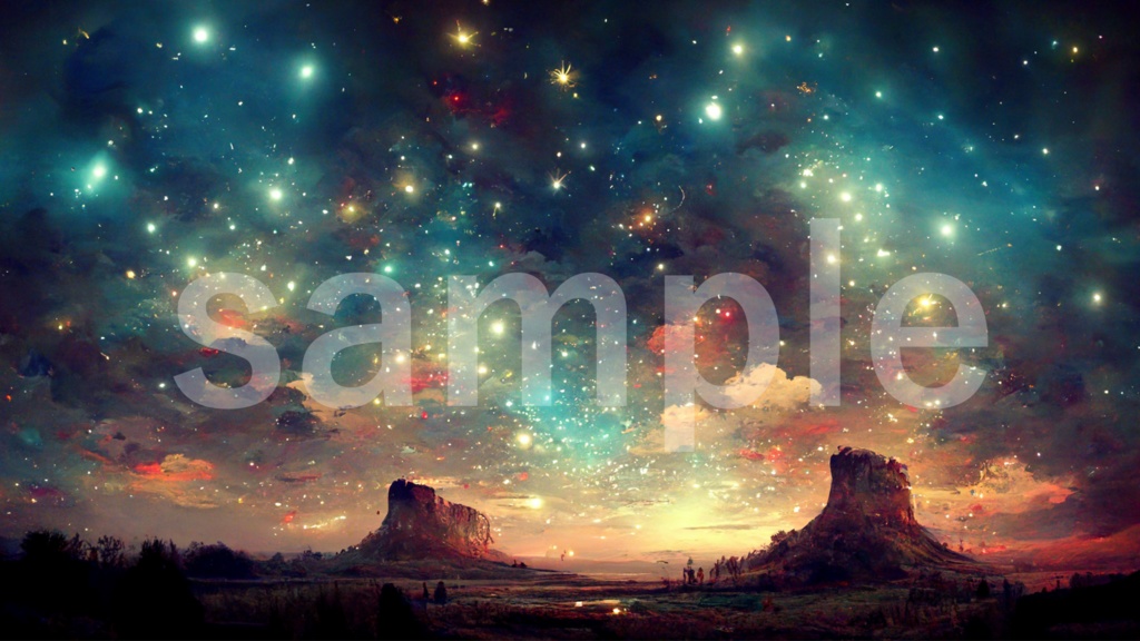 鮮やかな夜空の背景素材 8枚セット