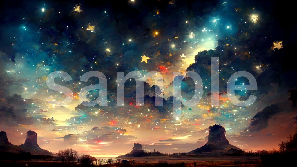 鮮やかな夜空の背景素材 8枚セット