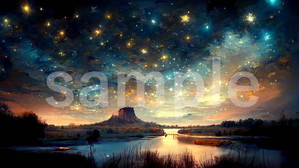 鮮やかな夜空の背景素材 8枚セット