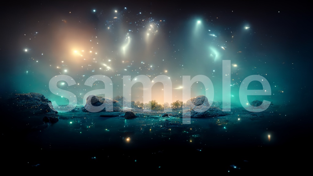 深い夜空と煌めく星の背景素材 7枚セット