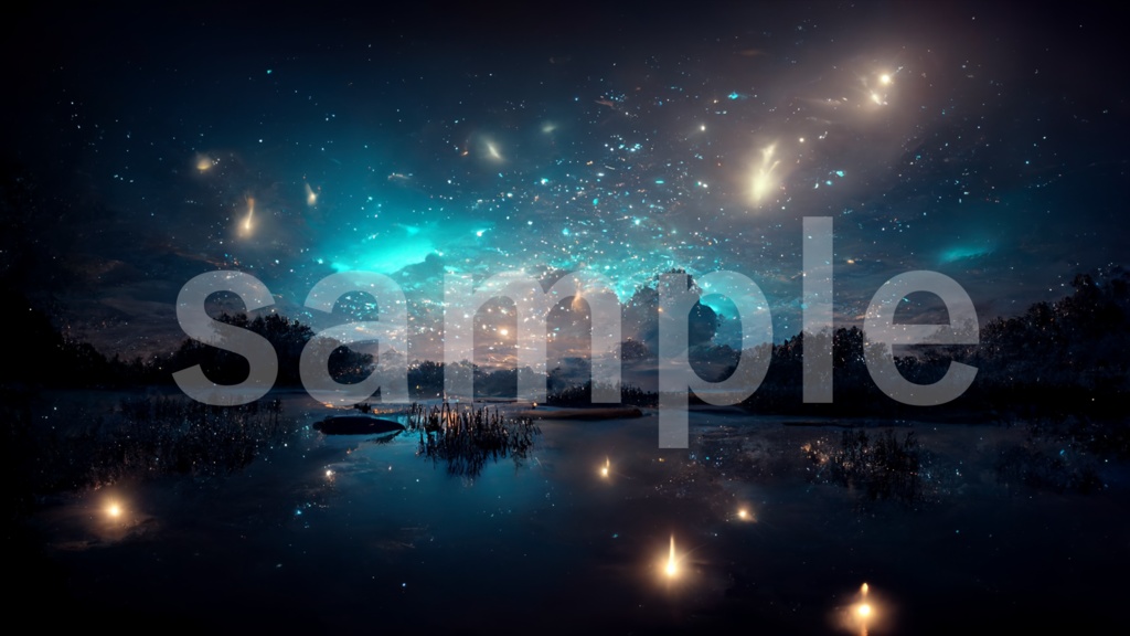 深い夜空と煌めく星の背景素材 7枚セット