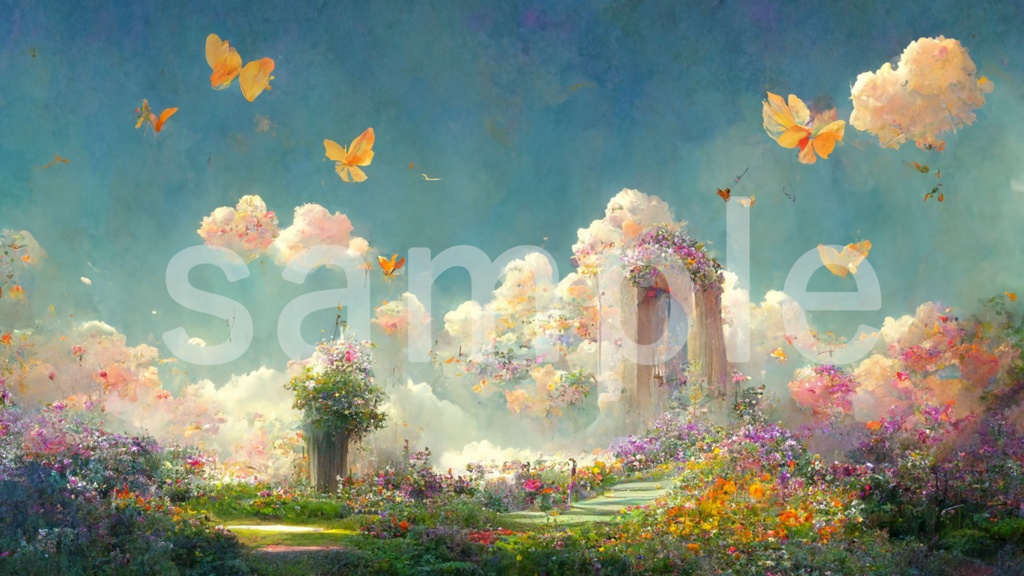 華やかで美しいガーデンの背景素材 7枚セット