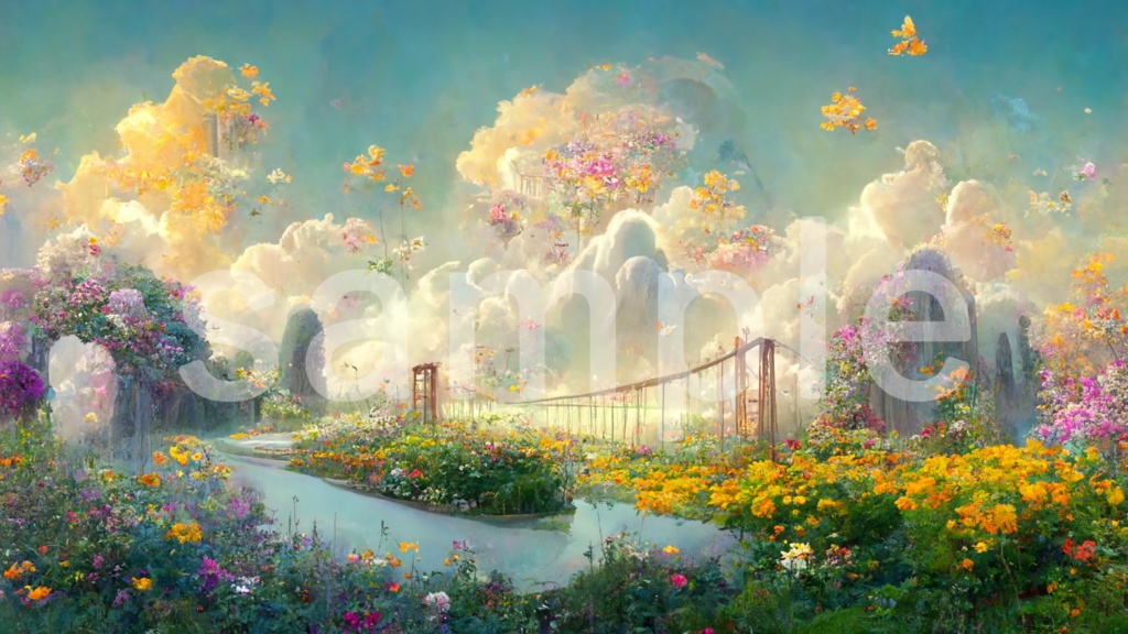 華やかで美しいガーデンの背景素材 7枚セット