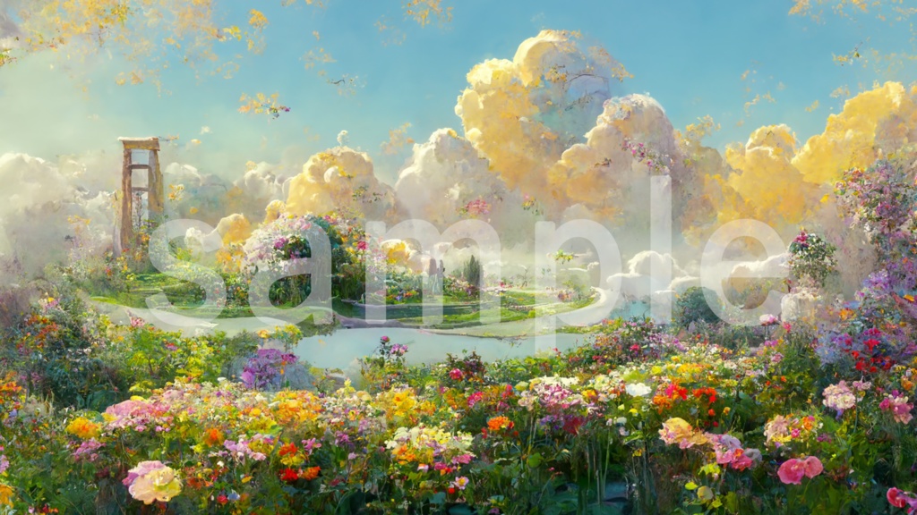 華やかで美しいガーデンの背景素材 7枚セット