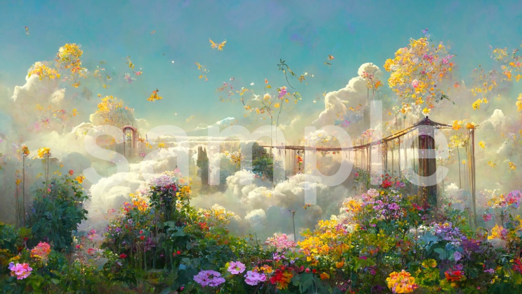 華やかで美しいガーデンの背景素材 7枚セット