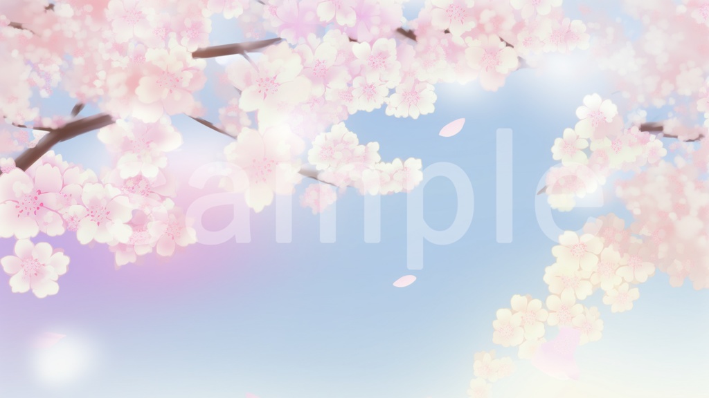 桜のイラスト背景素材 5枚セット