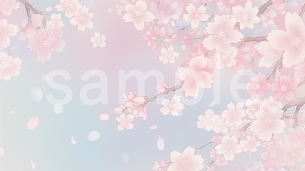 桜のイラスト背景素材 5枚セット