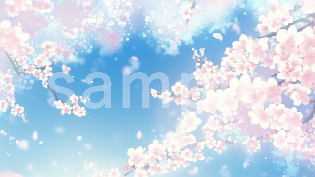 桜のイラスト背景素材 5枚セット