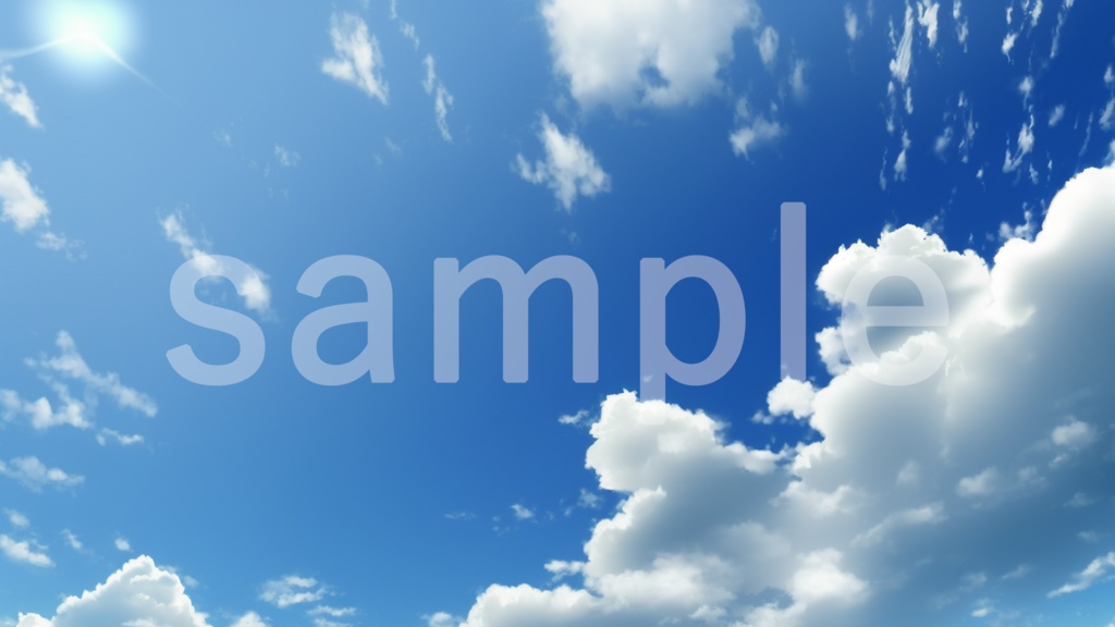 シンプルな青空と雲のアニメ風イラスト背景素材 10枚セット