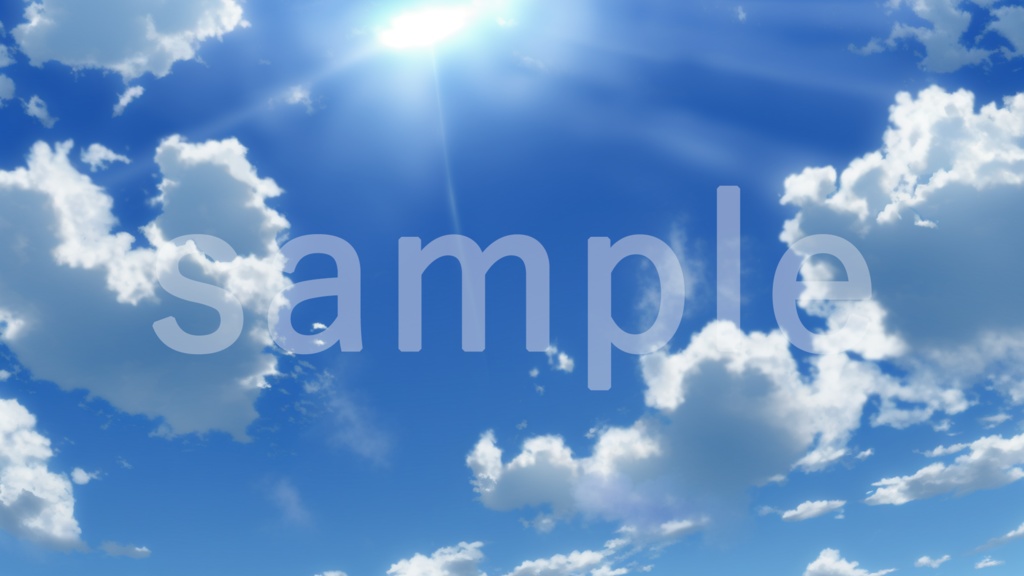 シンプルな青空と雲のアニメ風イラスト背景素材 10枚セット