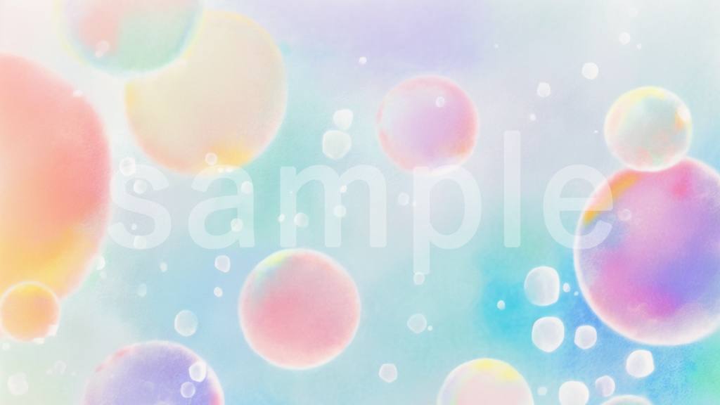 水彩風シャボン玉のイラスト背景素材 10枚セット