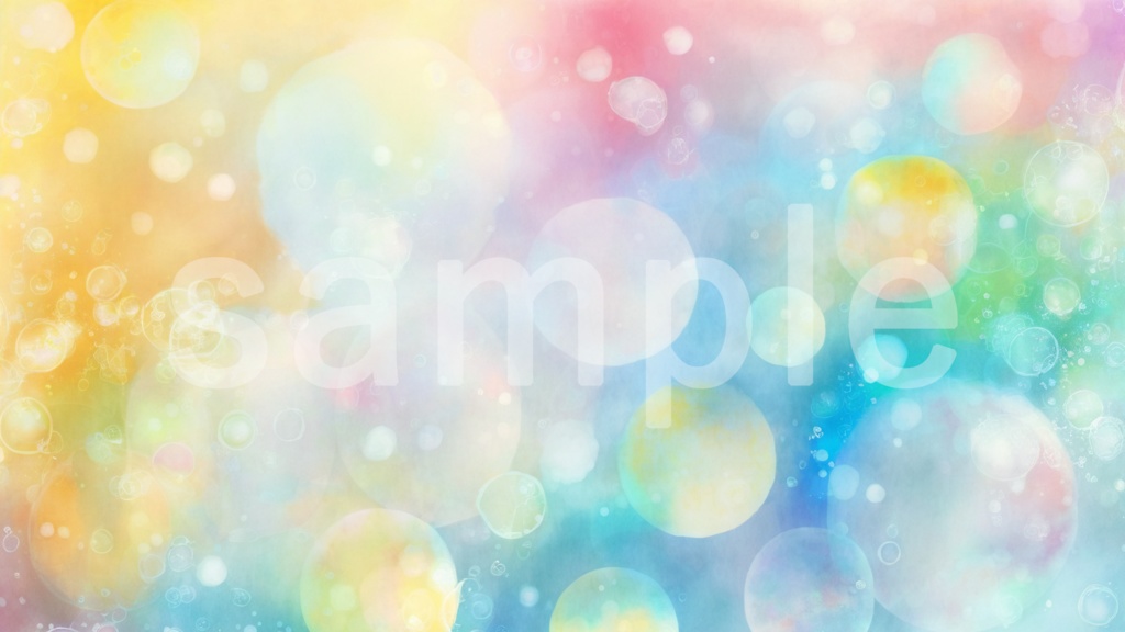 水彩風シャボン玉のイラスト背景素材 10枚セット