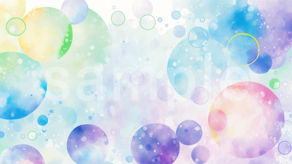 水彩風シャボン玉のイラスト背景素材 10枚セット