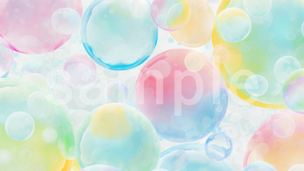 水彩風シャボン玉のイラスト背景素材 10枚セット