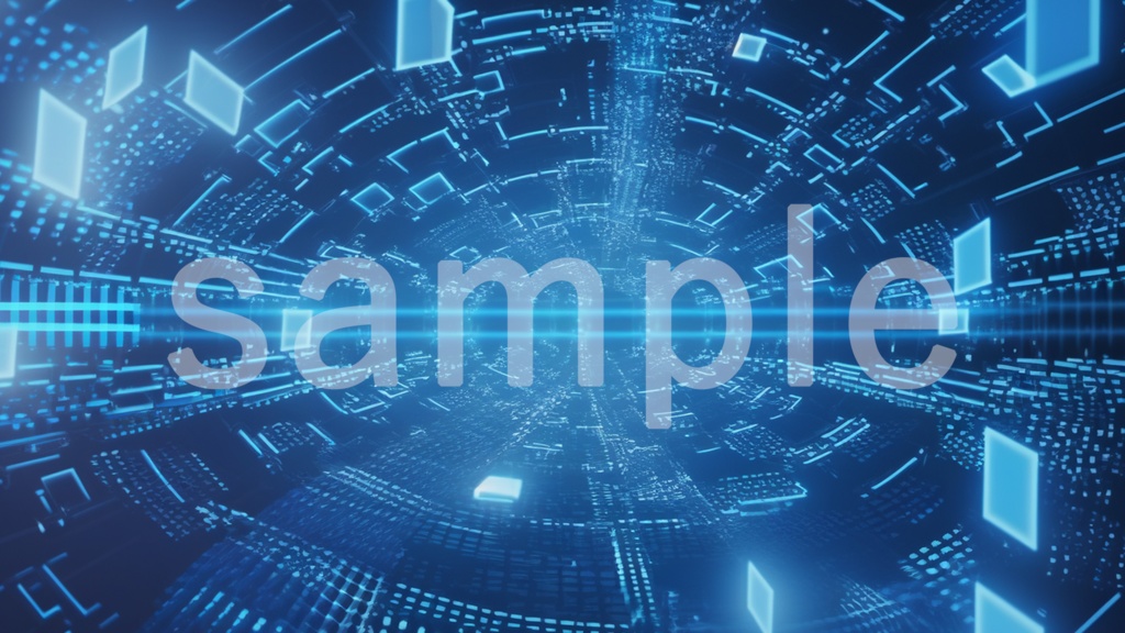 青の電子空間みたいなイラスト背景素材 7枚セット