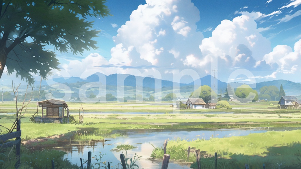 田舎の村をイメージしたファンタジー背景素材 5枚セット