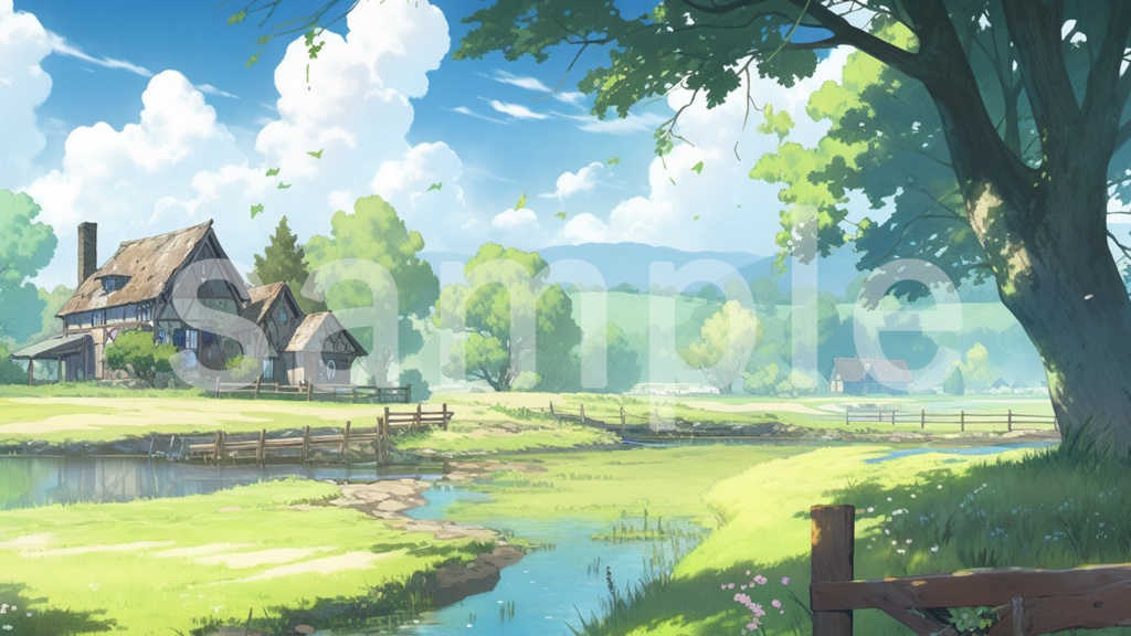 田舎の村をイメージしたファンタジー背景素材 5枚セット